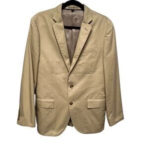 J Crew Ludlow Larusmiani Sport Coat Blazer Tan Beige Khaki Suit Jacket 38 Short